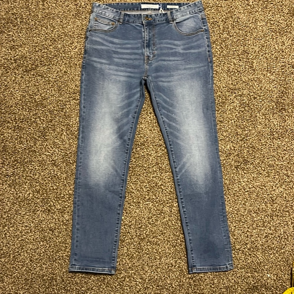 Peter Manning medium wash skinny jeans with stretch 34w-29l